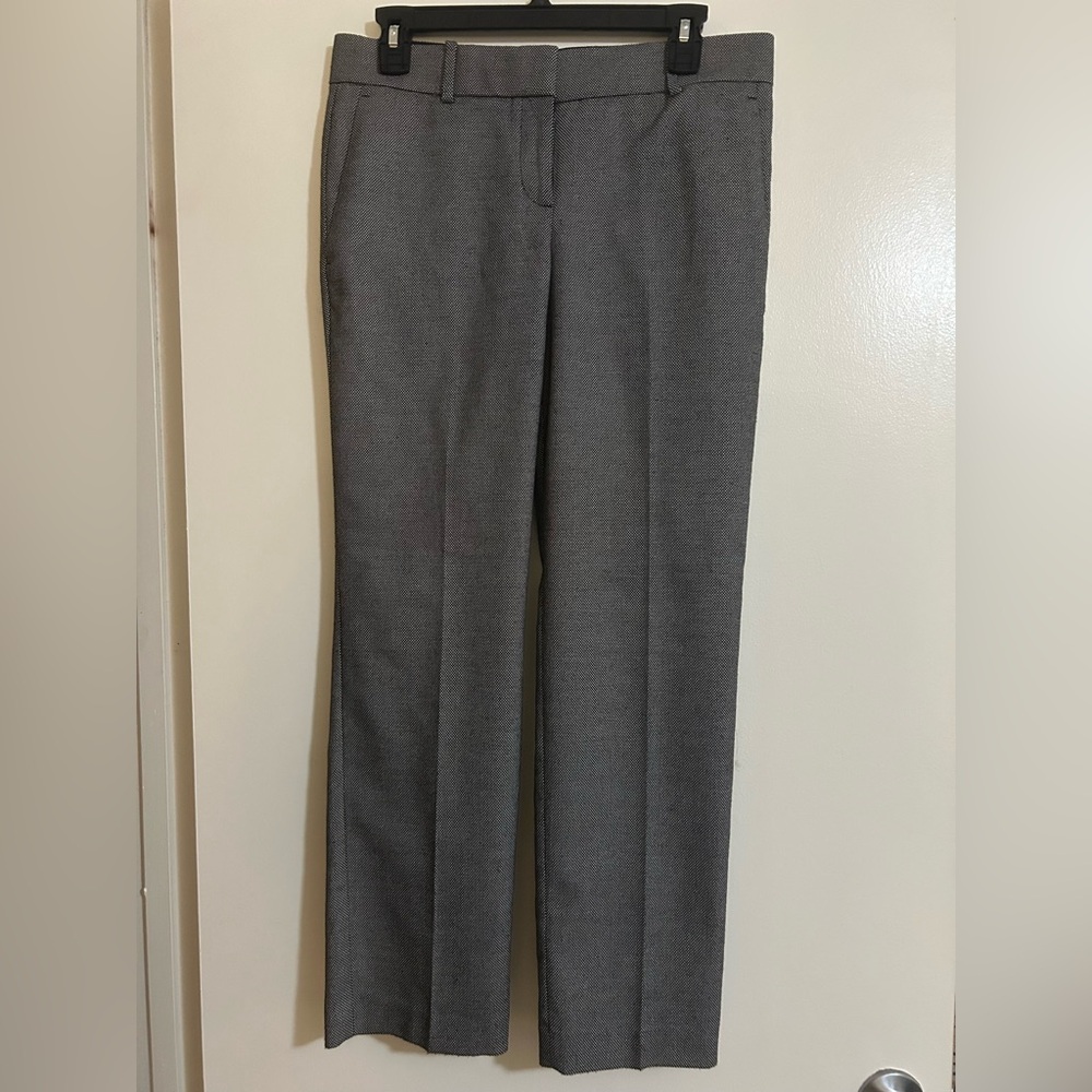 ANN TAYLOR - WOMEN'S Petite 4 -BLACK/WHITE CHECK DRESS SLACK PANTS mid-rise